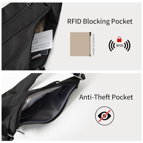 Image of OSOCE Crossbody Sling Bag, Water-Resistant Anti Theft Chest Pack, Minimalist Commuter Daypack for Travel Hiking Work