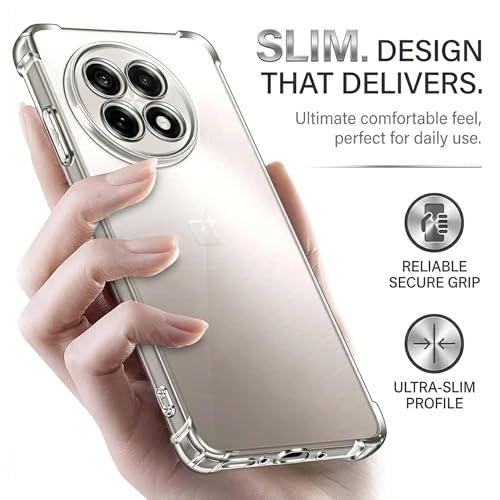 Image of Fashionury 3D Raised Transparent Crystal Clear Back Cover for OnePlus 13R 5G | Shockproof Design | Anti-Slip Grip | Camera Protection | 360 Degree Protection Mobile Case