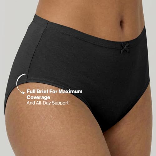 Image of NYKD Cotton Anti-Microbial Panties for Women, Seamless, High Rise, Full Brief, Stretch Full Rear Coverage with Inner Elastic Panty (Combo Pack of 3) Full Brief, NYP104, All Black, M, 3N