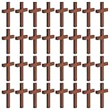 MAJESTE 50 Stück DIY Holzkreuz DIY Mini Holzkreuze Charms Vintage Holz Kruzifix Anhänger Religiöse Party Favors DIY Craft Projects Church Party Favors/1035