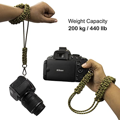 Image of Paracord Wrist | Camera Strap for Robust Hand Grip To Hold All DSLR Camera | Heavy gear | Binocular -Alloy camera strap