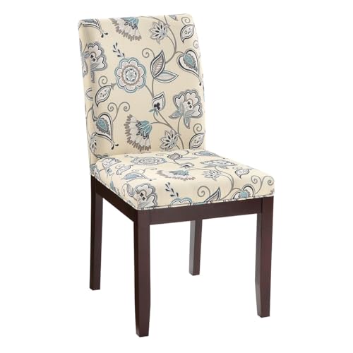 Image of OSP Home Furnishings Dakota Upholstered Parsons Dining Chair with Espresso Finish Wood Legs, Avignon Sky