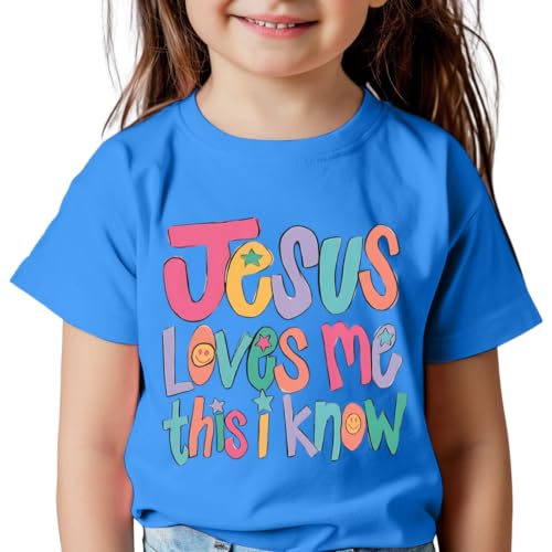 Image of BINTEHGS Jesus Shirts for Kids Christian Graphic Tees for Girls Religious God Tshirts Inspirational Bible Verse Cute T-Shirts