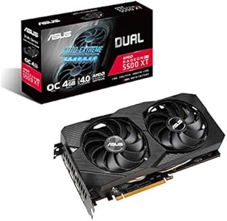 ASUS AMD Dual Radeon RX 5500 XT EVO OC Edition Gaming Graphics Card (PCIe 4.0, 4GB GDDR6 Memory, HDMI, DisplayPort, Full HD Gaming, Axial-tech Fan Design, Auto-Extreme, Metal Backplate)