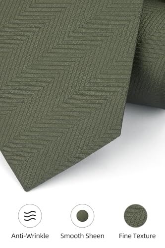 Image of HISDERN Mens Ties Solid Color Ties for Men Formal Necktie with Pocket Square Set Satin Silk Neck Tie Handkerchiefs Set