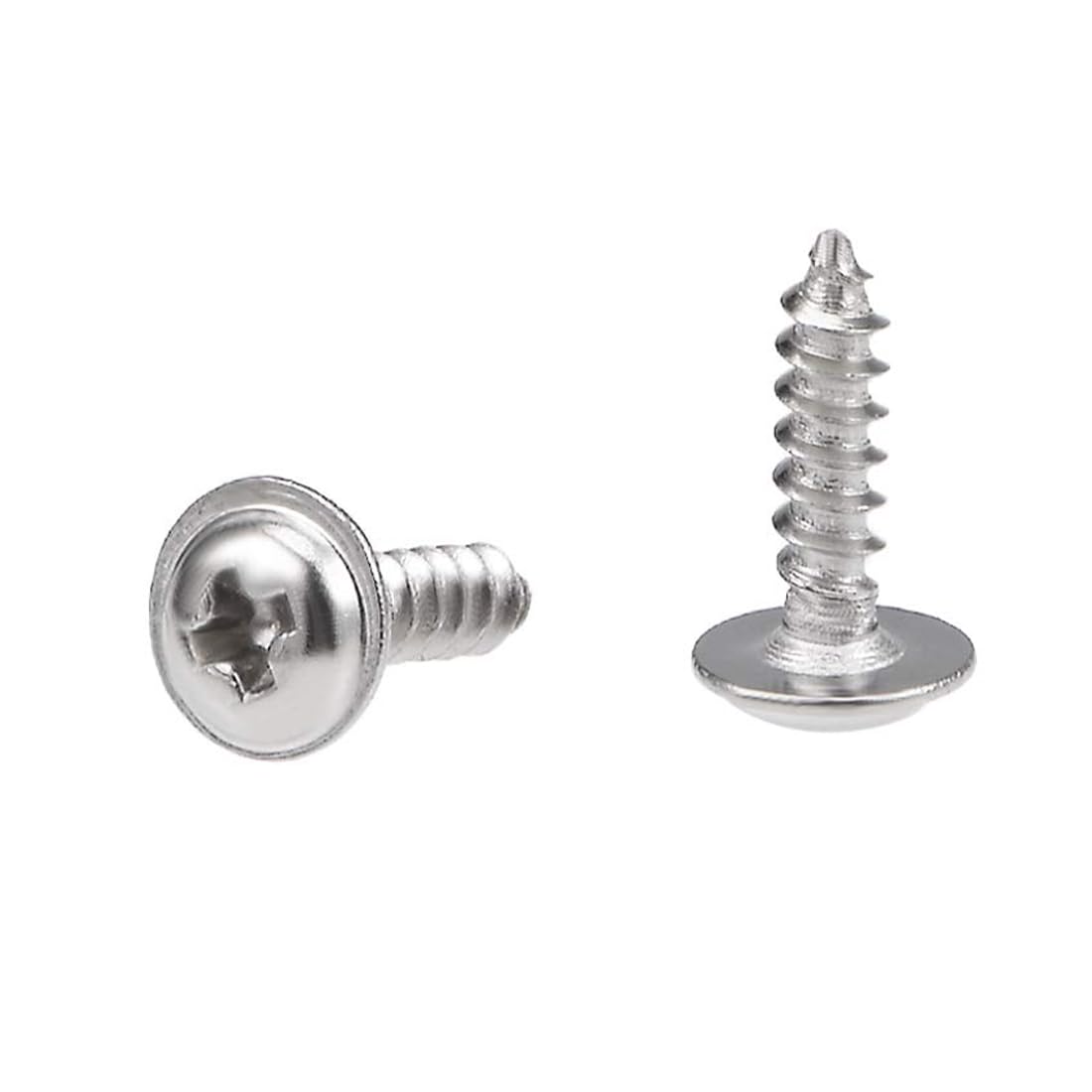 TA-VIGOR M2 Self Tapping Screws for Wood, 8mm Modified Truss Head Screws, 50 304 Stainless Steel Phillips Drive Cross Head Wood Screws, Sheet Metal Fasteners for Woodworking, DIY and Repairs