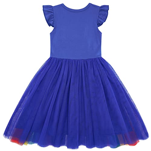 Rainbow Girls Dress Size 6 Flutter Sleeve 7X Tulle Dresses Back To School Outfits #TOP5