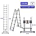 12.5FT Aluminum Telescopic A-Frame Extension Ladder 2-in-1 Portable Collapsible Ladder with Stabilizer, 6+6 Steps Adjustable Height, Multi-Purpose A-Frame Extendable Ladder, 330lbs Load Capacity
