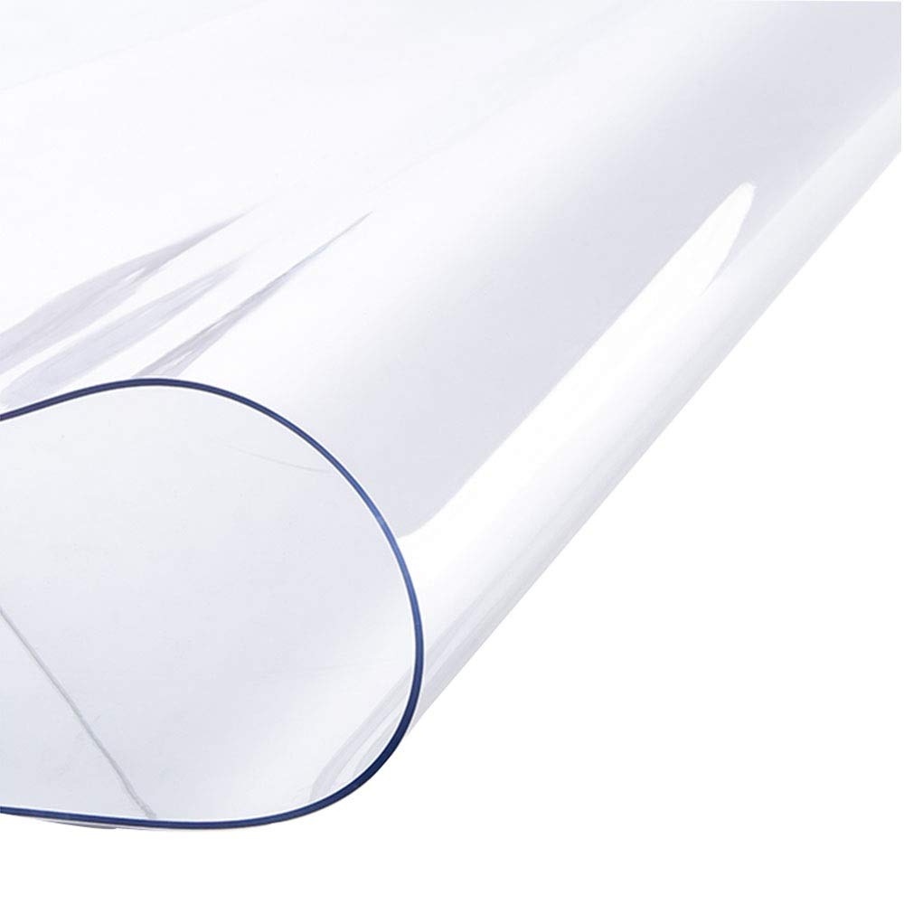 Tovaglia Vetro Morbido Personalizzabile Copritavolo Trasparente Antiscivolo Resistente al Calore in Gomma Morbida in PVC per Tavolo da Pranzo Mobile TV Toeletta (Clear-1.5mm,70x120cm)