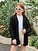 Haloumoning Girls Oversized Cardigan Sweaters Kids Fashion Open Front Long Sleeve Knit Sweater 5-14 Years Black