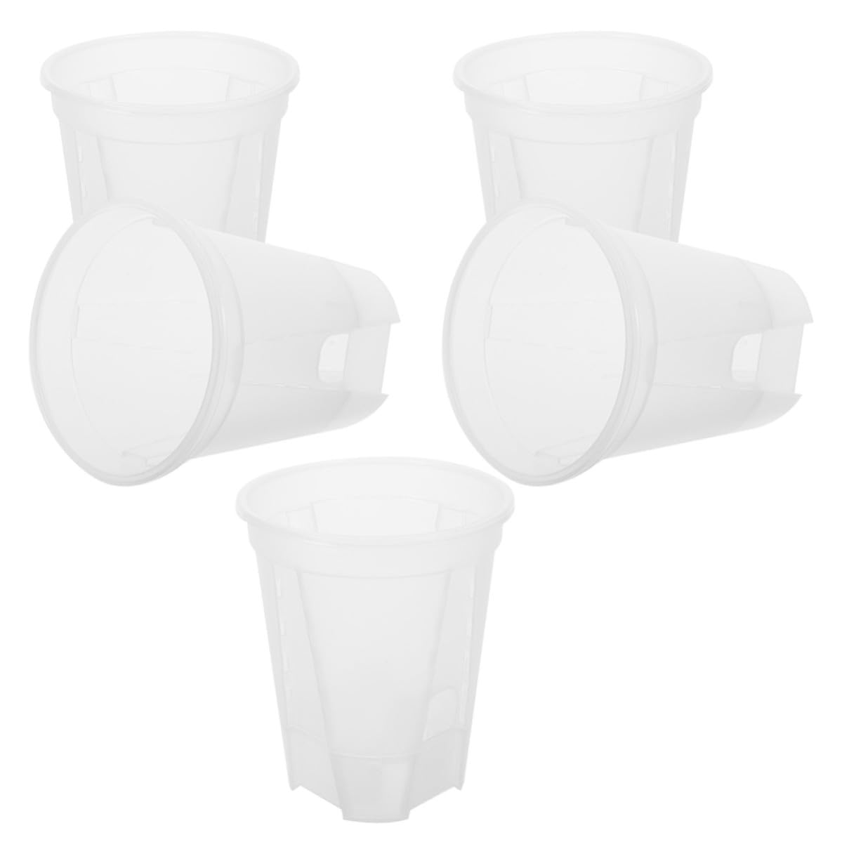 HEMOTON 5 Pièces Pot de Fleurs à Arrosage Automatique en PP Blanc Système Auto-Irrigation pour Orchidées et Plantes, Balcon Jardin, Design Moderne et Gain de Place