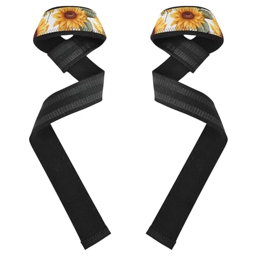 Nander Beautiful Sunflowers Wrist Straps for Weightlifting,Lifting Straps with Neoprene Cushioned Wrist Padded and Anti-Skid Silicone for Strength Training,Bodybuilding,Deadlifting