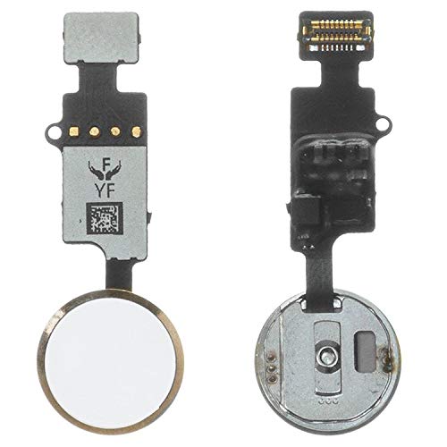 Flat Cable Compatible with iPhone 7, iPhone 7 Plus, iPhone 8, iPhone 8 Plus, (Home Button, Golden, Without Fingerprint Recognition (Without Touch ID), with Plastic, YF 3.0)