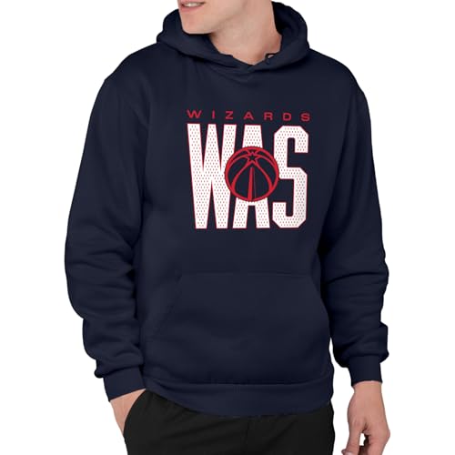 Junk Food NBA - Washington Wizards - City Mesh - Officially Licensed Adult Pullover Fleece Hoodie for Men and Women