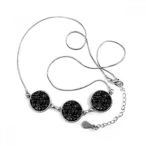Cadeau sciences collier formules mathématiques pendentif rond à offrir à un prof