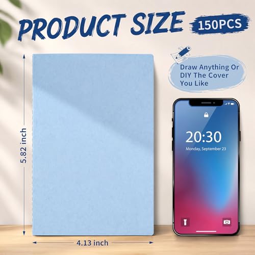 Image of Mimorou 100 Pcs A5 Journals Notebooks Bulk,Light Blue,Unlined