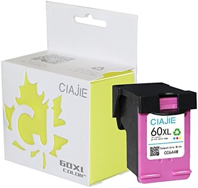 CIAJIE Reman HP 60XL Show Ink Level Ink Cartridge (Capacity Up to 200%) for HP Deskjet F4500, HP Envy 100 114 120, Photosmart C4700 C4780 D110 (Tri-color)