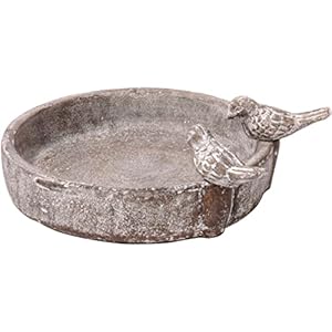 dobar® Klassiek vogelbad zwembad-oase – vogelbad van cement – vogelbad voor wilde vogels – waterbad voor tuin/terras/balkon – Ø 24,5 cm – grijs