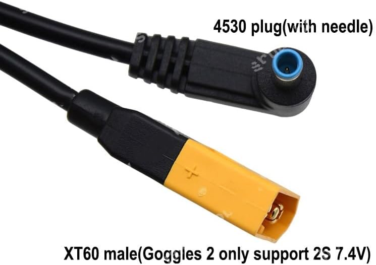 FPV Goggles Power Cable Part, for D-ji Avata Goggles 2 1.2M Power Cable XT60 Male Plug to 4530 Connector Adapter Wire RC FPV Drone Video Glasses for FPV D-ji AVATA Goggles 2 Accessories