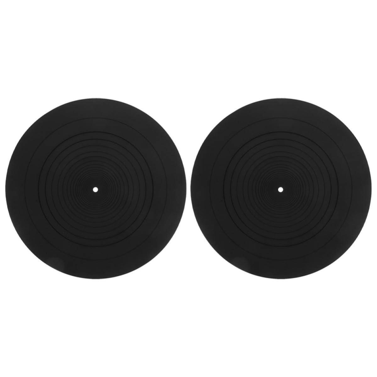 SEWACC Alfombrillas de Silicona Antielectrostáticas Mantienen Limpio y Estable el Plato Giratorio 2 Piezas Negras, Suaves y Seguras para Discos para Tocadiscos de Vinilo