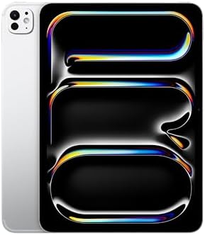 Apple iPad Pro 11-inch (M4): Ultra Retina XDR display, 1TB, Landscape 12MP Front Camera/12MP Back Camera, Wi-Fi 6E + 5G Cellular with eSIM, All-Day Battery Life, Standard glass - Silver