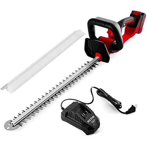 20V Cordless Battery Hedge Trimmer,52cm Dual-Action Laser Blade, 1.5cm Cutting Capacity, 2400 SPM, 2.0Ah Li-ion Garden Battery Powered Bush Trimmer, Lithium-Ion Battery and Charger Included Cover