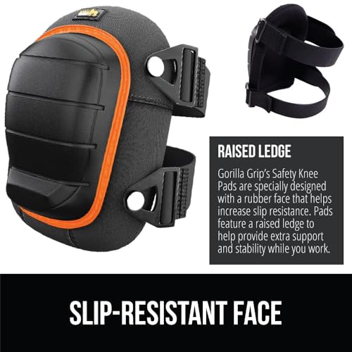 Image of GORILLA GRIP Knee Pads for Work, Gel Cushion Soft Foam for Men Orange