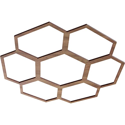 Image of Ekena Millwork 20 inchOD x 7 inchID x 3 /8 inchT Florin Wood Fretwork Pierced Ceiling Medallion, Walnut