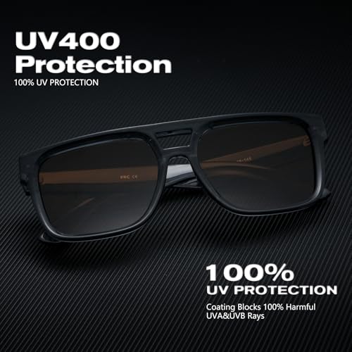 Pro Acme Oversized Square Curved Lens Sunglasses for Women Men, Trendy Flat Top Fashion Shield Shades PAZ1020012