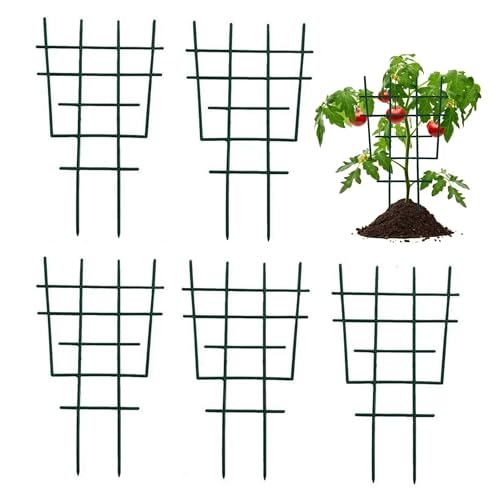 Kunststoff-Pflanzen-Spalier Stützrahmen Pflanzen Blumenstütze Topfpflanzen-Rankhilfe Rankgitter für Topfpflanzen für Kletterpflanzen Tomaten Gartenpflanzen Rankgitter PP-Pflanzenstielstütze 5 Stück