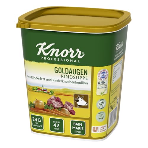 Knorr Goldaugen Rindsuppe (vielseitig anwendbare Rinderbrühe authentischer Geschmack und idealer Suppenspiegel) 1er Pack (1 x 1 kg)