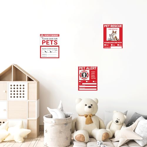 Image of Pack 9 Pcs Pet Rescue Emergency Sticker for Cars Vehicles Trucks Indoor Outdoor Window Warning Signs Bumper Stickers Removable Waterproof Vinyl Decals Car Exterior Accessories