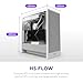NZXT H5 Flow 2024 - Compact ATX Mid-Tower PC Gaming Case - High Airflow - 2 x 120mm Fans Included - 360mm Front & 240mm Top Radiator Support - Cable Management System - Tempered Glass - White