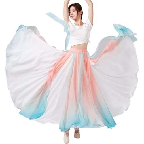 HEARTTOUCH Women's Fairy Lyrical Dance Skirt Ballet Modren Skirts Maxi Swing Skirt Ballet Dance Costume for Performance (White,90,Large)