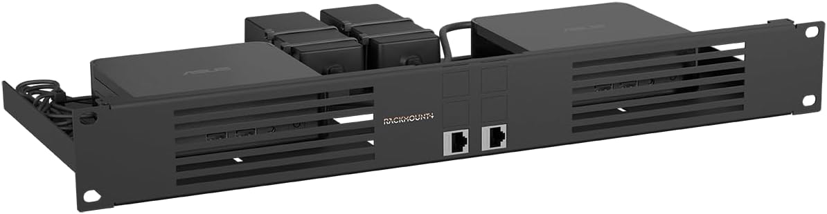 Rackmount.IT RM-NUC-T1 Rack Mount Kit for Intel NUC 13 Pro and NUC 14 Pro Mini PCs - 1.3U, Front Ports, Signal White Steel (RM-NUC-T1)