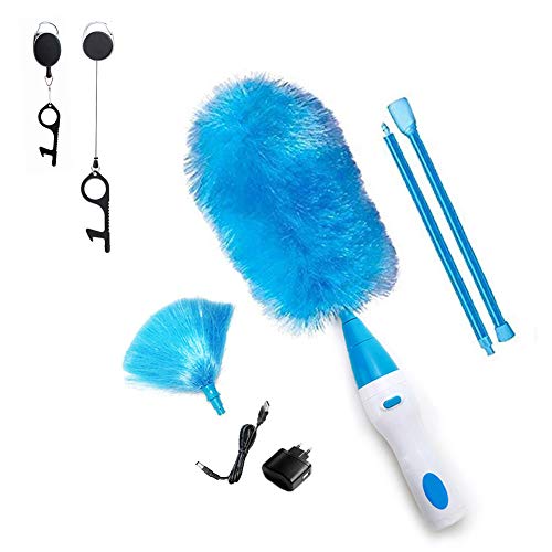Spolverino Professionale Con Manico Estensibile Da 43 Cm – Set Da 1 Manico + 10 Ricariche - Perfetto Per Tapparelle, Ventilatori E Librerie