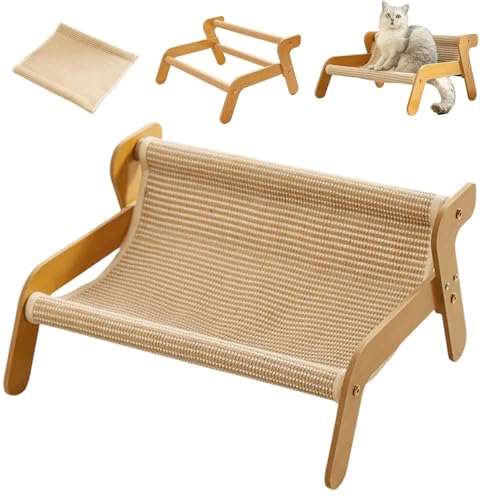 Waycin The Claw Lounge - Silla de sisal para gatos, 2 en 1 hamaca y cama rascadora resistente al desgaste (A)