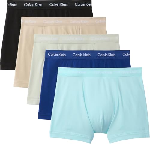Calvin Klein Men Trunk 5pk Blue (Plume/Misty Sage/Black/Sodalite) L