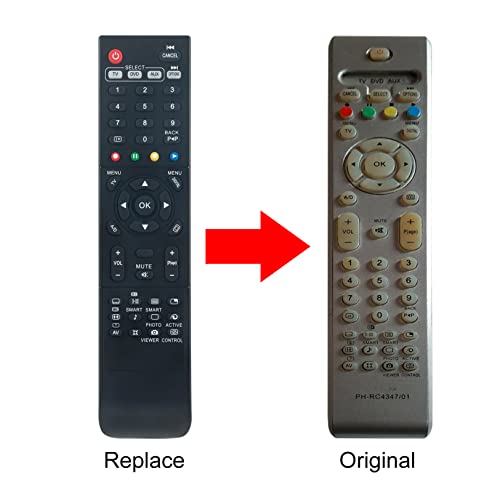 VINABTY RC4347/01 Replacement Remote Compatible with PHILIPS TV 42PF7621 42PF7621D 42PF7621D10 42PF7641D 26PF5521D 26PF5521D/12 - Image 2