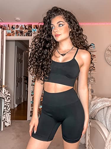 Workout Sets for Women 2 Piece Outfits Seamless High Waisted Workout Shorts Women with Sports Bra Sets Gym Clothes2