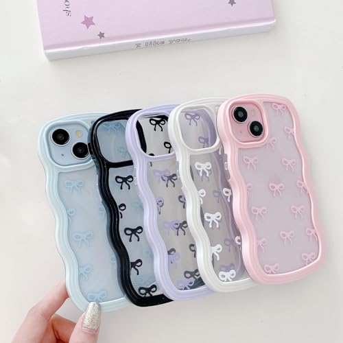 Étui pour iPhone 16 Plus transparent avec nœud chic pour le quotidien