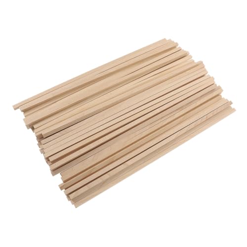 ERINGOGO 100Pcs Square Wooden Sticks DIY Craft Materials Handicraft Accessories for Dollhouse Furniture Scale Models Durable Versatile Wooden Rods