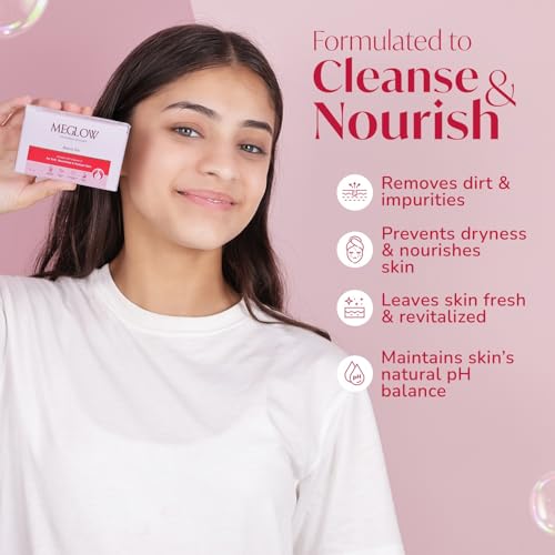 Image of Meglow Beauty Bathing Soaps Bar Combo Pack Of 6(75g) with Potent Vitamin-C - Body Soap Cleanser for Dry Skin||Skin lightening /whitening Soap||Make Skin Soft,Smooth & Nourished| Suitable All Skin Type