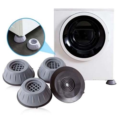 Pé Máquina de Lavar Roupas Nivelador Lava e Seca Kit 4 Peças Suporte Anti Vibração Almofada Amortece