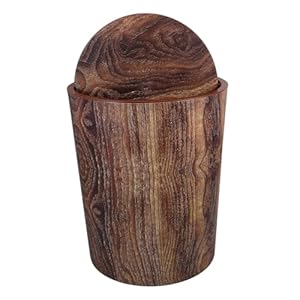 FUTUREORYY Stylischer Mülleimer Holzmaserung mit Deckel