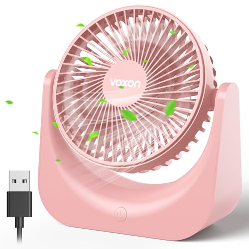 VOXON Ventilador de Mesa USB, Mini Ventilador USB, 5 Velocidades, Ventilador Portátil, Mini Ventilador Silencioso, Potente Fan con Cable de 1.5M, Ventiladores para Oficina Hogar Viajar Cámping