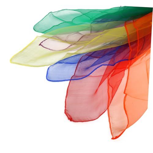 Didiseaon 12pcs Lightweight Candy Color Dance Scarves Square Neck Scarves for Kindergarten Activities Versatile Performance Props Easy to Clean Vibrant Mixed Colors3