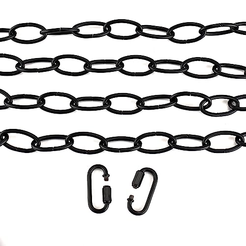 Image of Chandelier Chain 6 /10 /15 Feet SANGLE SOPFFY Light Fixture Chain for Chandelier or Swag Light Fixtures,Lighting Chain Extension with Link Locks, Plant Hanging Chain(Black, 6 Feet)