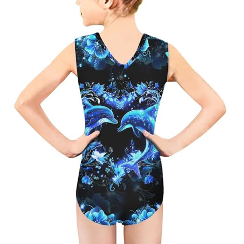 Image of Girls Fashion Print One Piece Swimsuit Bathing Suit Gymnastic Leotard for Kids, 5-14 Years