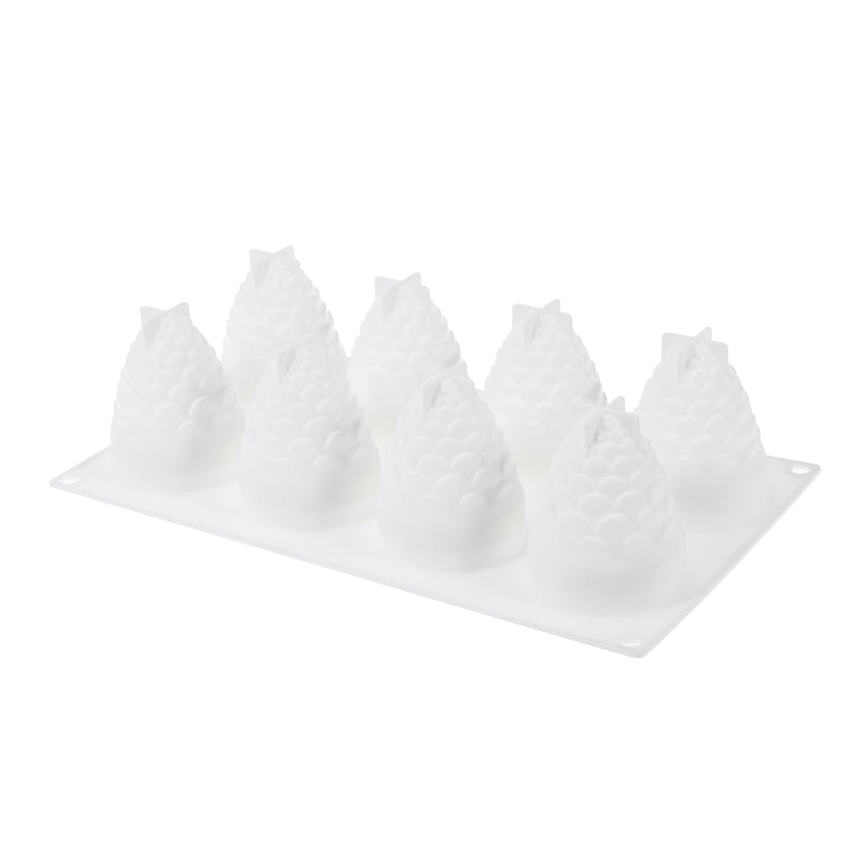 Plaque de 8 moules de cuisson en silicone en forme pommes pin pour gâteaux, mousse, glaces, chocolat